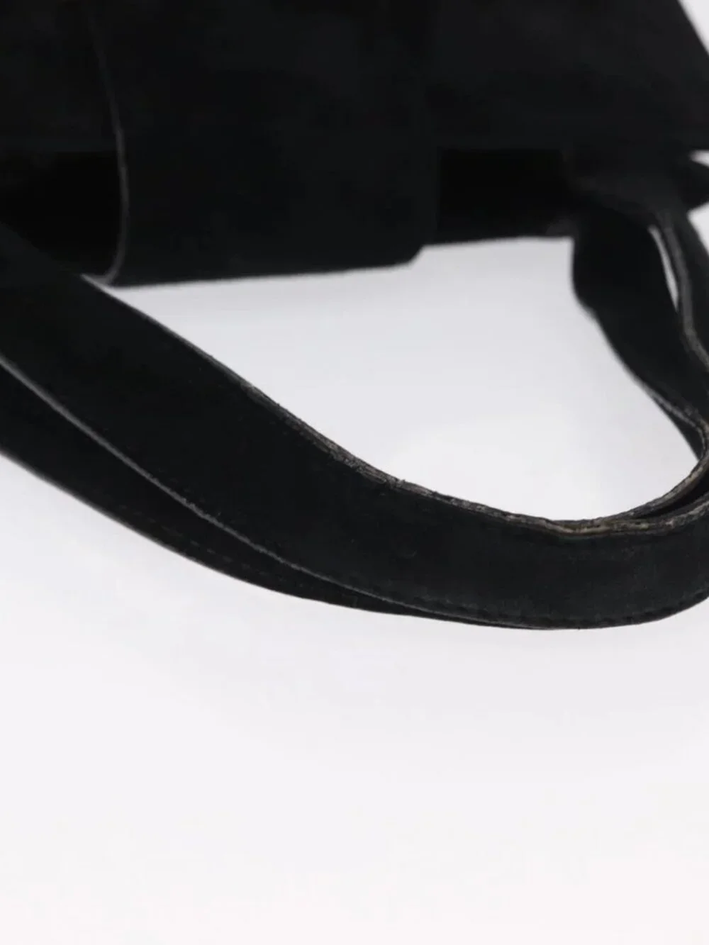 PRADA Hand Bag Suede Black Gold - Picture 7 of 16